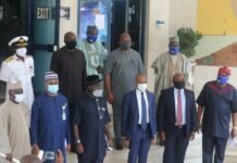 NIMASA New Board Observing Social Distance