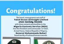Former CRFFN Chairman Felicitates with Customs Chiefs Over National Honours Awards.