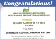 Stakeholders Felicitate With Joemarine Nautical Company Nigeria Limited Over NSML Award