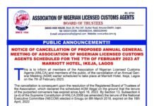 ANLCA BOT Cancels AGM